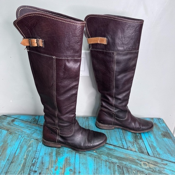 Frye Paige Cuff Leather Riding Boots Size 7 Western - Picture 5 of 15